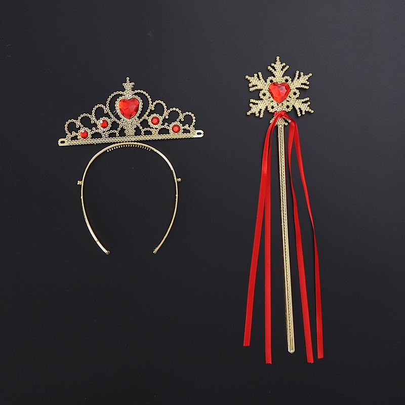 Fairytale Frozen Magic Wand & Jewelry Set: Princess Crown, Necklace, Gloves - Perfect Halloween or Birthday Gift for Girls