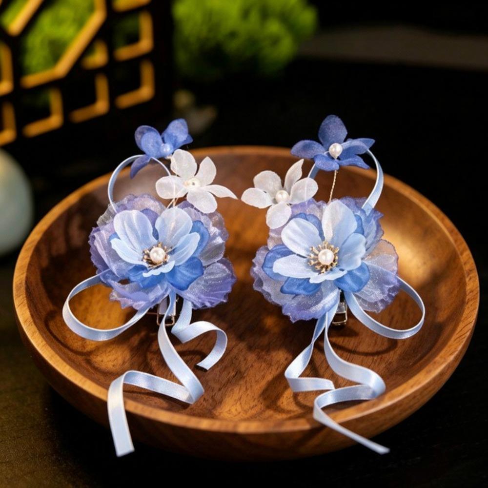 Bow Flower Hairpin Tassel Chinese Style Hair Clip Fashion Hanfu Hair Accessories Party