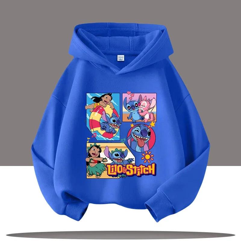 Disney Serie Cartoon Print Stitch Kinder Herbst- und Winter Kapuzensweatshirt Jungen Sweatshirts Mädchen Casual Basic Oberteile