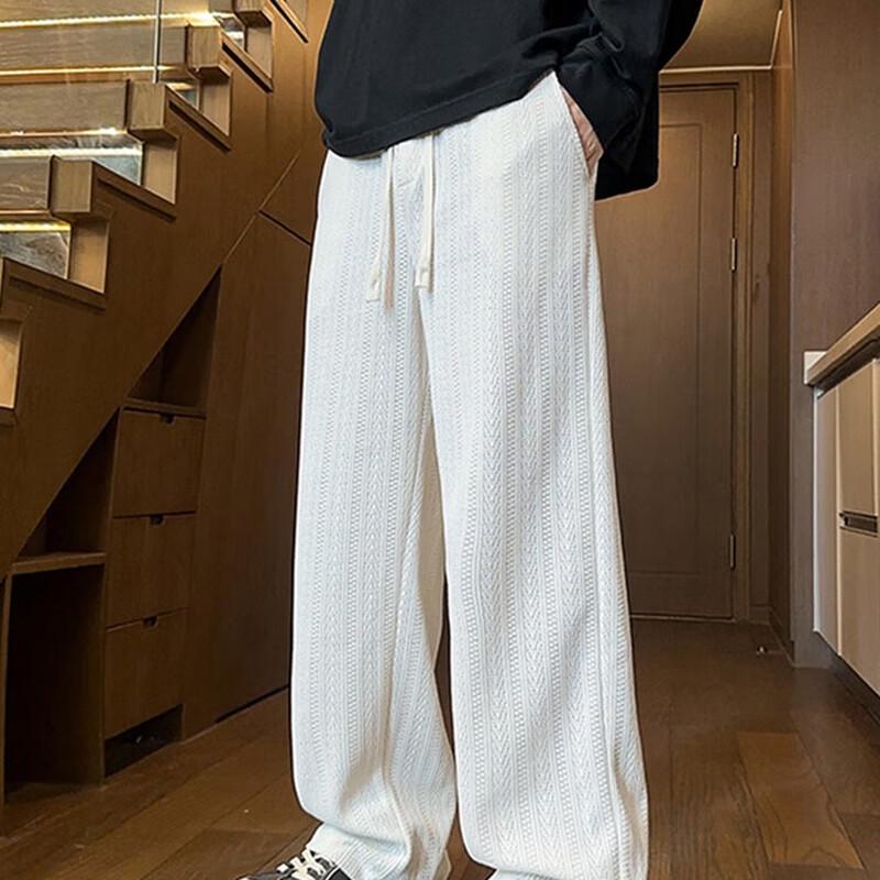 Men's Fleece Lined Straight Wide Leg Casual Pants