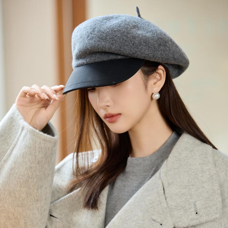 Autumn and Winter Hat Female Duck Tongue Beret Elegant Thermal Hat Hat for Cold Weather, Cycling, Pedestrian