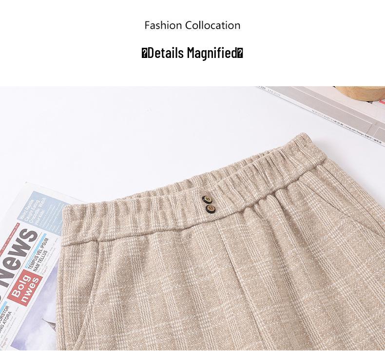 2026 Winter Fashionable High-Waisted Woolen Straight-Leg Pants for Mid-Aged Women: Stylish, Slightly Stretchy, and Casual