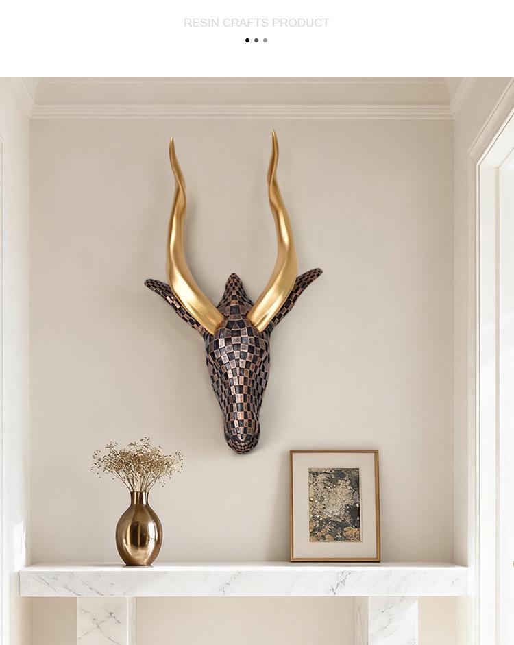 Modern Minimalist Antelope Mosaic Wall Hanging