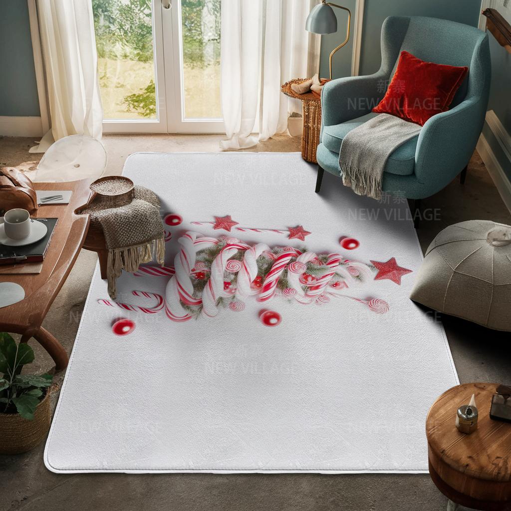 House Entrance Carpet Home Door Mat Living Room Bath Foot Bathroom Non-slip Water Absorption Rugs Bath Merry Christmas Winter