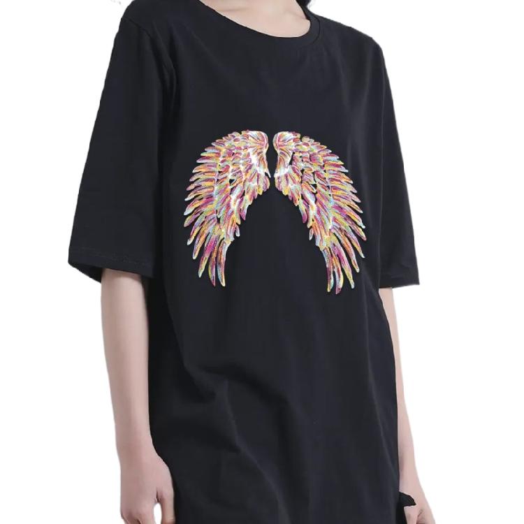 1 Pair Wing Appliques for Clothing Embroidered Sequins Wing Sequins Patches Iron On Sewed On Appliques for DIY Clothes
