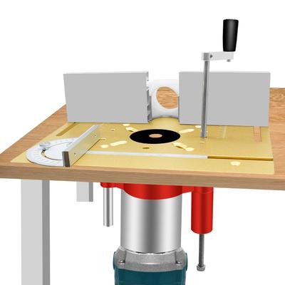 Set of 2 Router Table Insert Plate Aluminum Alloy Wood Milling Flip Board with 47mm Lifting Base