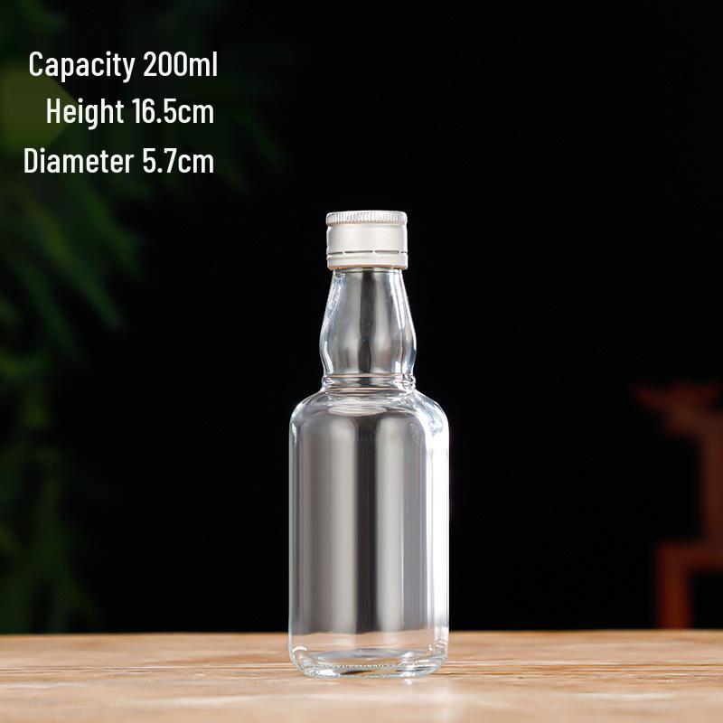 375ml Round Sealed Fruit Wine Bottle with 500ml Screw Cap - Creative Transparent Small Decanter