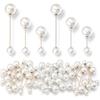 10pcs Imitation Pearl Brooches Beige Double Pearl Safety Pin For DIY Trendy Jewelry Party Gift Making Fixing Clothing Decoration