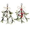 Artificial Floral Decor Artificial Mistletoe Sprigs Red Christmas Berry DIY Home Christmas Decorations Fake Flowers