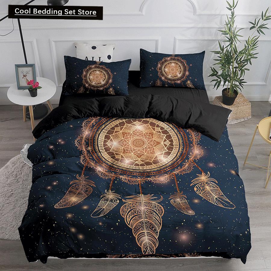 Dream Catcher Bedding Set Elegant Bohemian Duvet Cover Queen Twin Full Ethnic Quilt Cover Single Double King Comforter Bed Cover