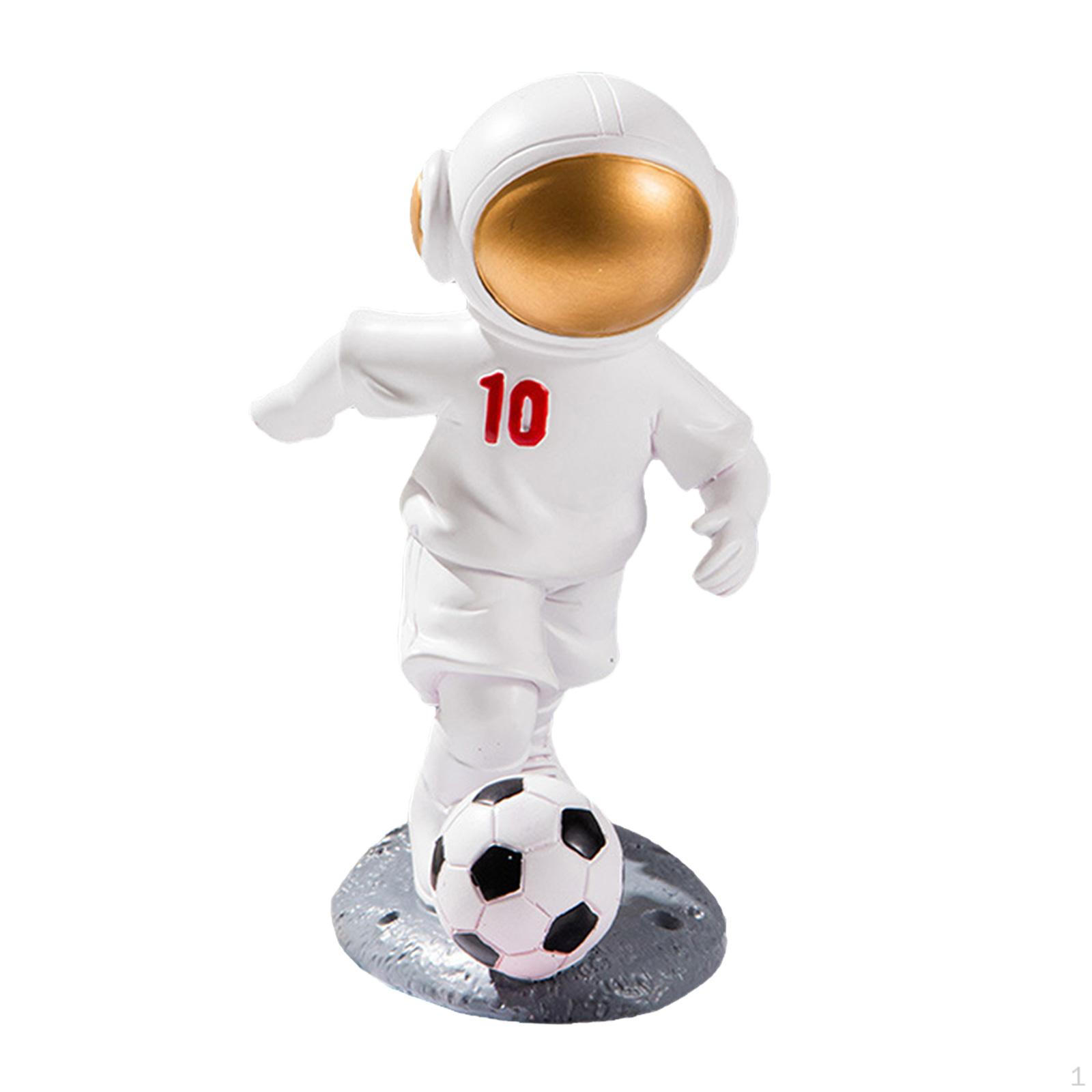 Astronaut Figurine Resin Space Explorer Decorative Sculpture for Office Desk 15x11cm with 10