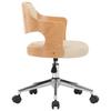 Dining Chair Swivel Cream Bentwood Frame and Faux Leather
