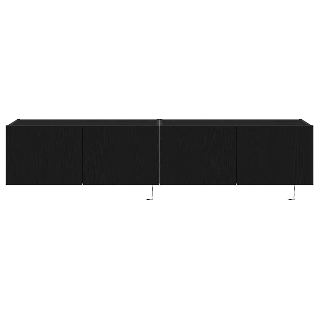 TV Wall Cabinet 2 Pcs Black Oak Effect 80 X 35 X 31 Cm