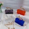 Acrylic Transparent Box Bag, Women's 2025 New European and American Fashion Ice Crack Niche Versatile Portable Dinner Bag