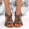 Bohemian Beaded Women Wedges Sandals 2026 Fashion Slip on Summer Beach Shoes for Woman Platform Heels Plus Size Sandals Woman