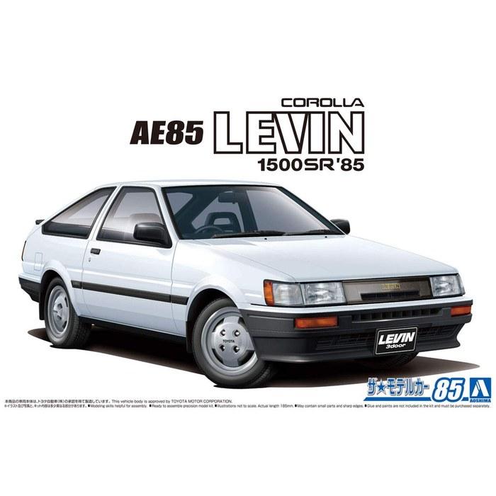Aoshima 1/24 The Model Car Series No. 85 Toyota AE85 Corolla Levin 1500SR 1985 Plastic Model Kit