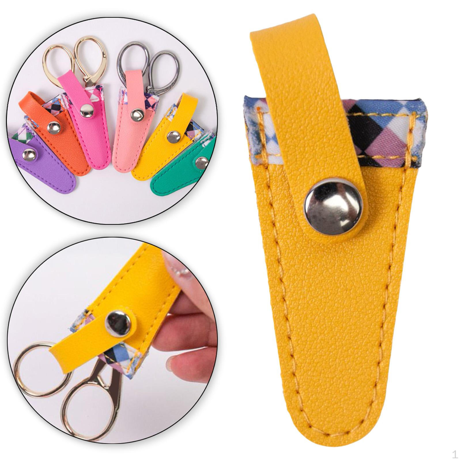 

Чехол для крафтовых ножниц, для хранения вышивальных ножниц, из ПУ кожи, компактный, для рукоделия жёлтый