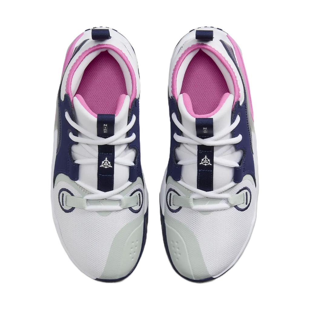 New Nike Air Zoom Crossover Anti Slip Wear Resistant Low Top Children's Basketball Shoes White Blue Pink Teenagers FB2689-102