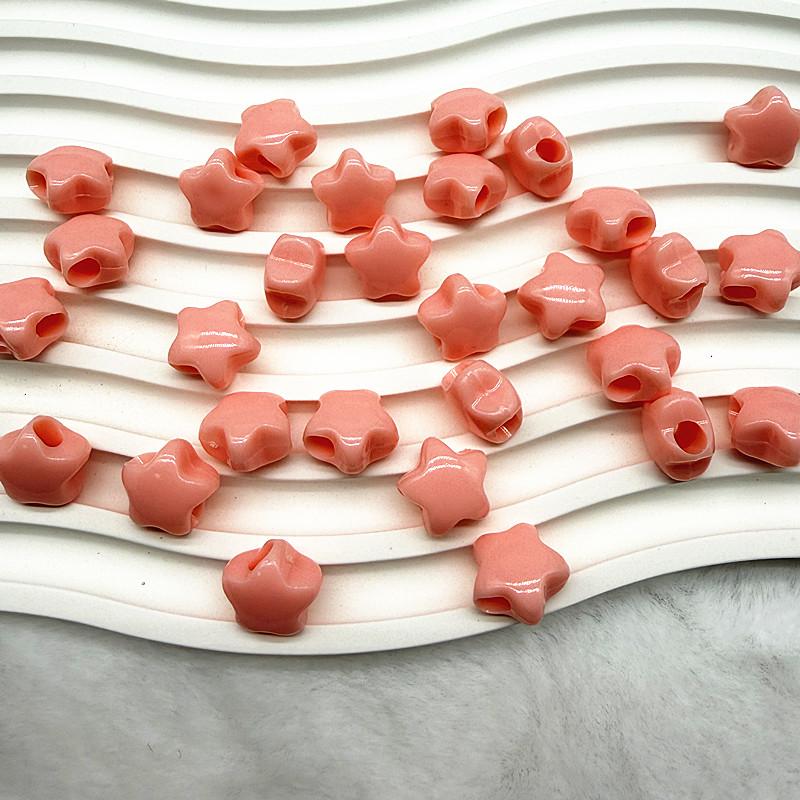 20pcs14X9mm Candies Colour Big Hole Five-Pointed Star Acrylic Loose Spacer Beads for Jewelry Making DIY Bracelet Accessories