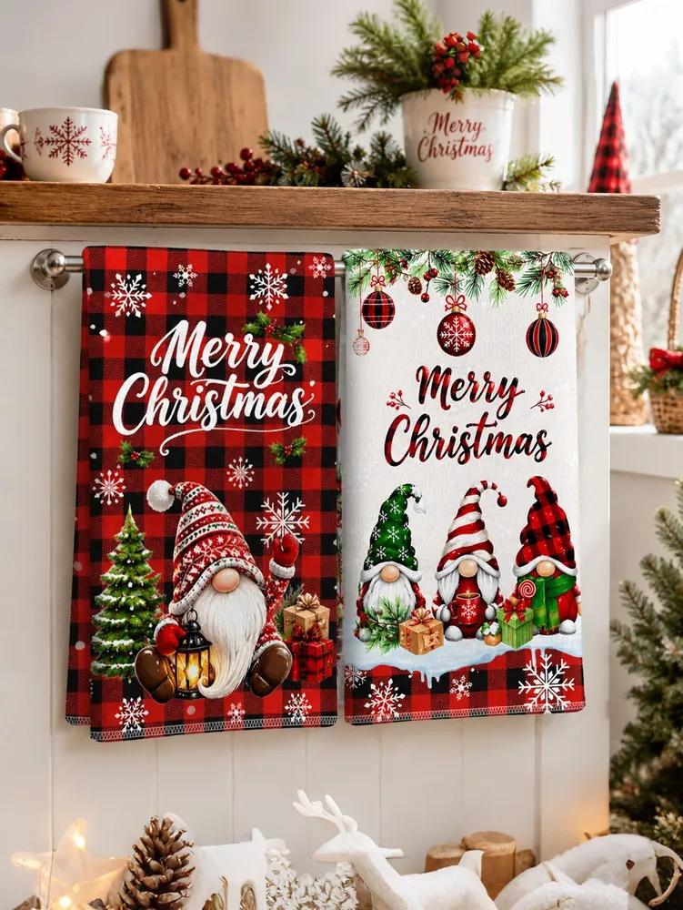 Kitchen towel 2 pcs polyester multi-colored