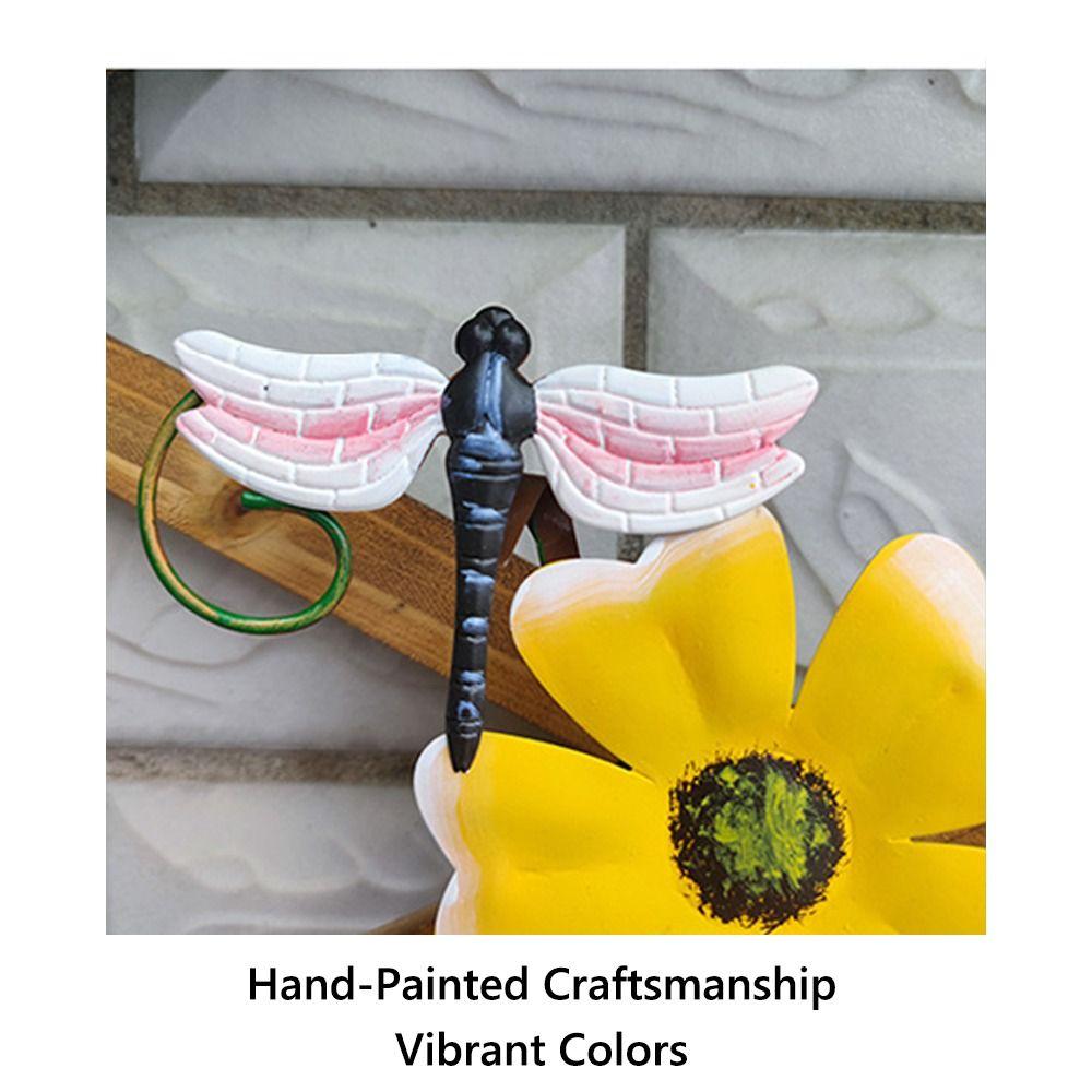 Rustic Wall Hanging Hand-Painted Wall Sculpture Garden Iron Art Decoration  for Garden Fence Patio