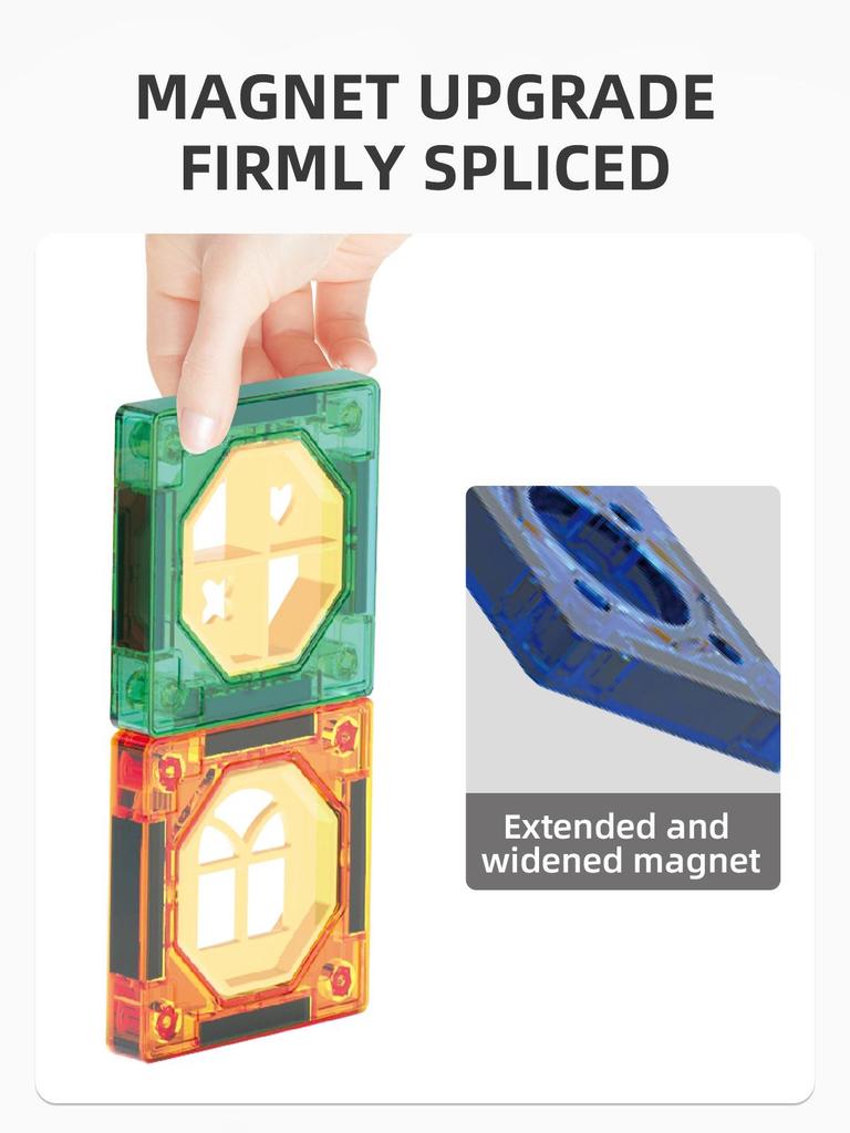 Stained Glass Magnetic Marble Run: Kids' Magnetic Building Blocks and Tracks