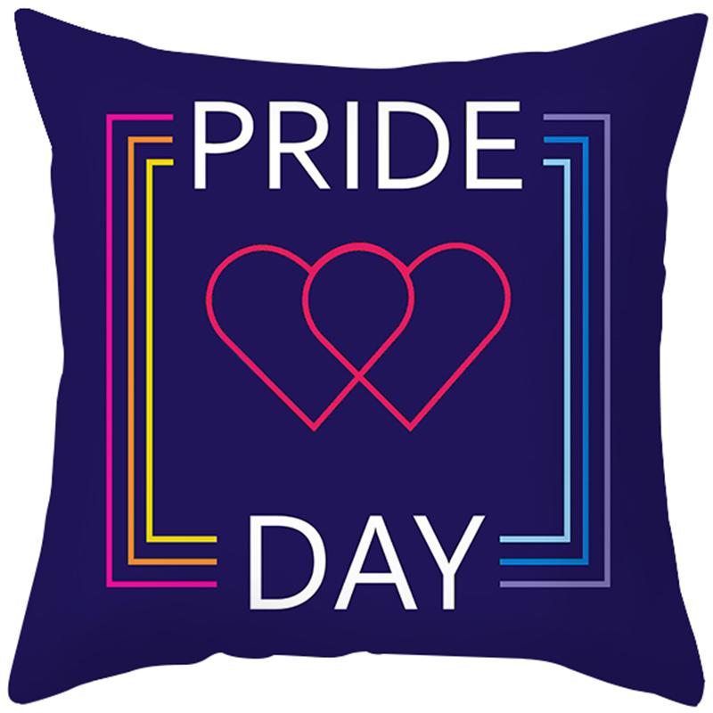 Rainbow Heart Pattern Nordic Sofa Cushion Cover Peach Skin Pillowcase Home Decor Pillowcase