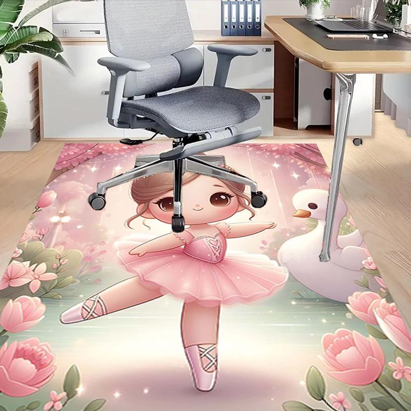 1PC Ballerina Swan Anti-slip Carpet, Suitable for Office, Bedroomand Playrooms. It Can Also Be Used As a Sofa Footrest cover-W80