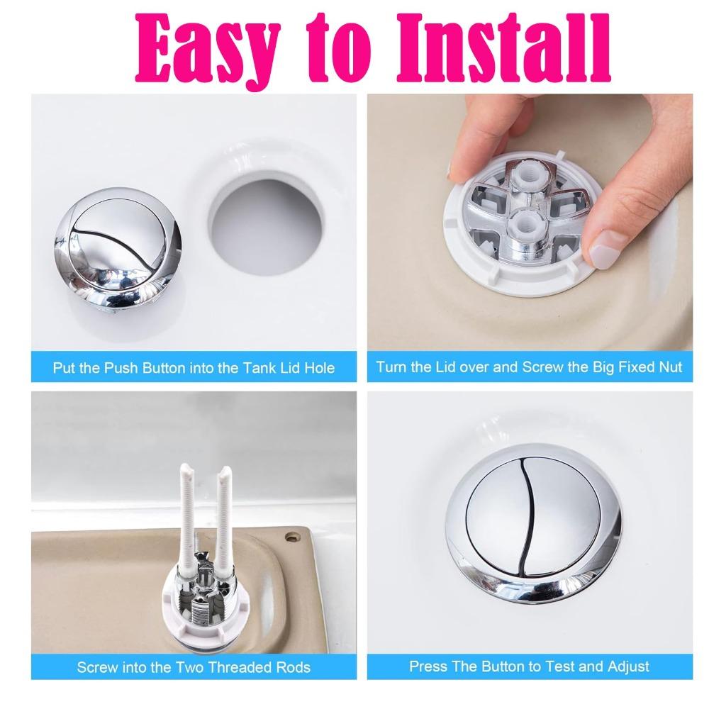 1pc ABS Toilet Water Tank Button Round Valve Toilet Flusher Dual Push Flushing Button  Closestool