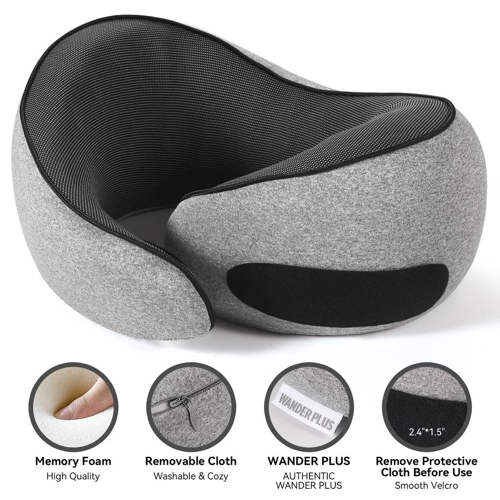 Travel Neck Pillow Memory Foam U-shaped Pillow Neck Pillows for Traveling Portable with Organizer bag Noon Break Sleep Pillows