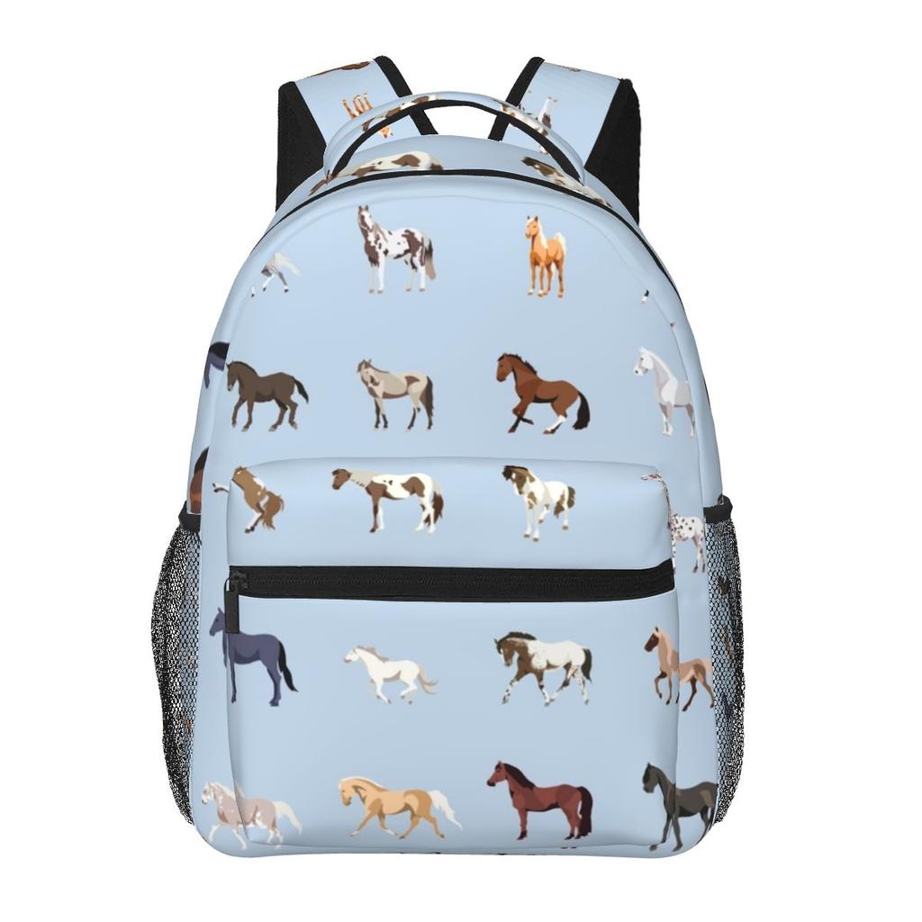 Horse Breeds Pattern Backpack Hot Sale Daypack Large Capacity Kids BookBag School Bag Shoulder Bags for Men Women