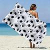 Soccer Ball Print Beach Towel Patterned Sunscreen And Windproof Suitable For Swimming Pool Camping Travel Blanket