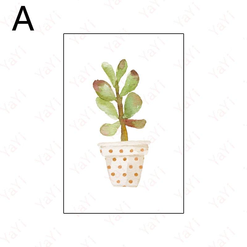 

зеленый кактус модульные растения картины настенная печать картины для комнаты современное абстрактное искусство настенная живопись постеры и принты 21*30cm No Frame