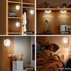5-1PC 3 LED Night Light Touch Control Under Cabinet Light Wireless Wall Lamp Touch Switch Bedside Lamp Battery Powered Bedroom