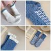 6 Pairs  Women's Non-Slip Thermal Fleece Socks Winter Thick Floor Socks Solid Color Mix Soft Polyester One Size Color As Same As The Picture