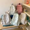 Schoolbag Japanese plaid bow backpack women's sweet girl schoolbag 1011 new large-capacity versatile campus backpack