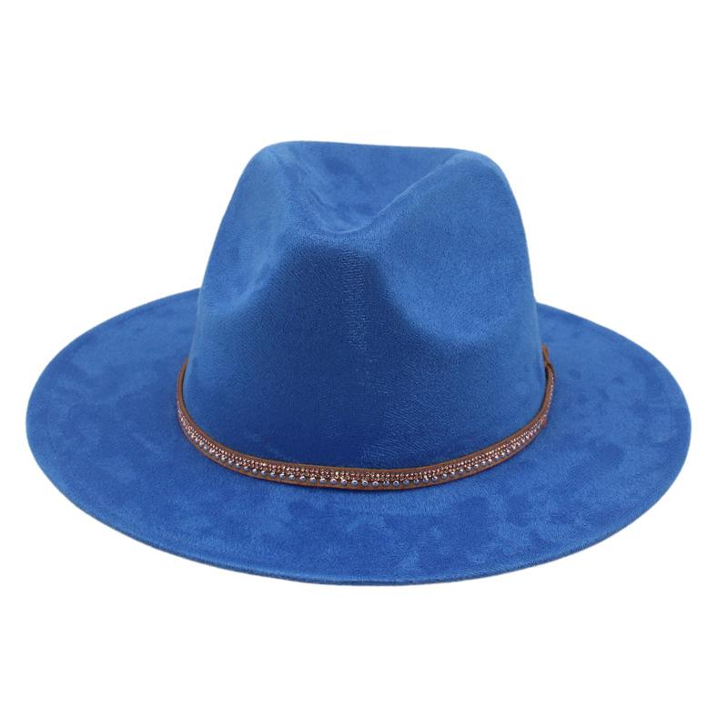 Solid Color And Western Cowboy Hat Felt Hat Woolen Top Hat Amazon Cross-Border Wholesale Retro Ethnic Fashion Hat