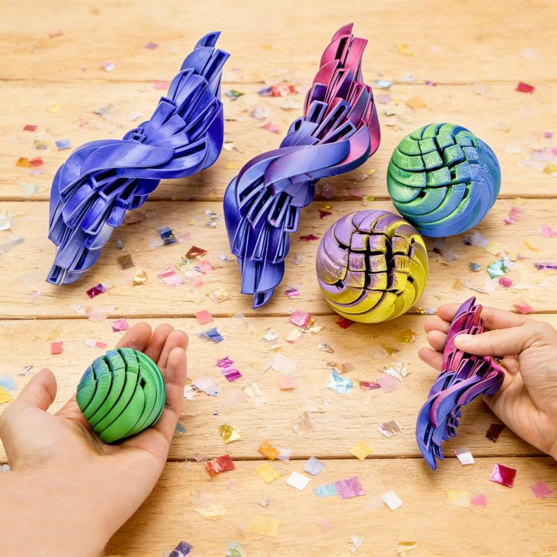 With Rotating Design Anxiety Relief Toys Slime Ball Fidget Toy 3D Printed Twistsphere Fidget Toy Gear Liquid Flow Ball
