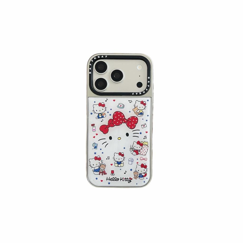 KT Cat Expression Electroplating Drip Glue Anti-drop Phone Case for iPhone 14/13 & Apple PROMAX 17/16/15