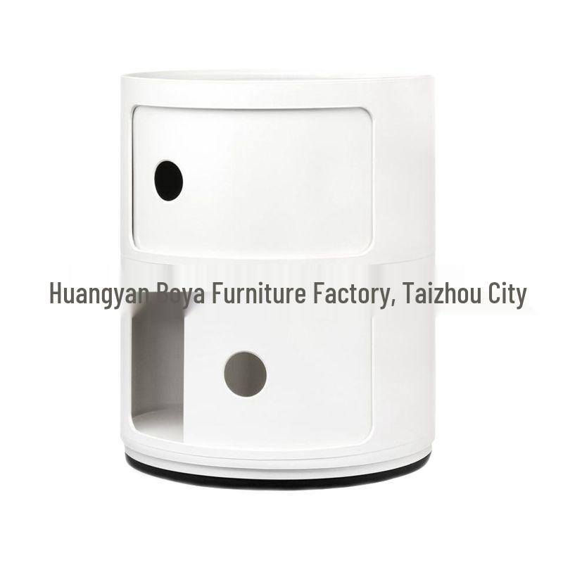 Compact Modern Round Bedside Table with Multifunctional Storage