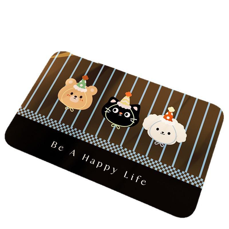 Cartoon Animal Bathroom Mat Non-Slip Absorbent Diatomite Floor Shower Toilet Area Home Use