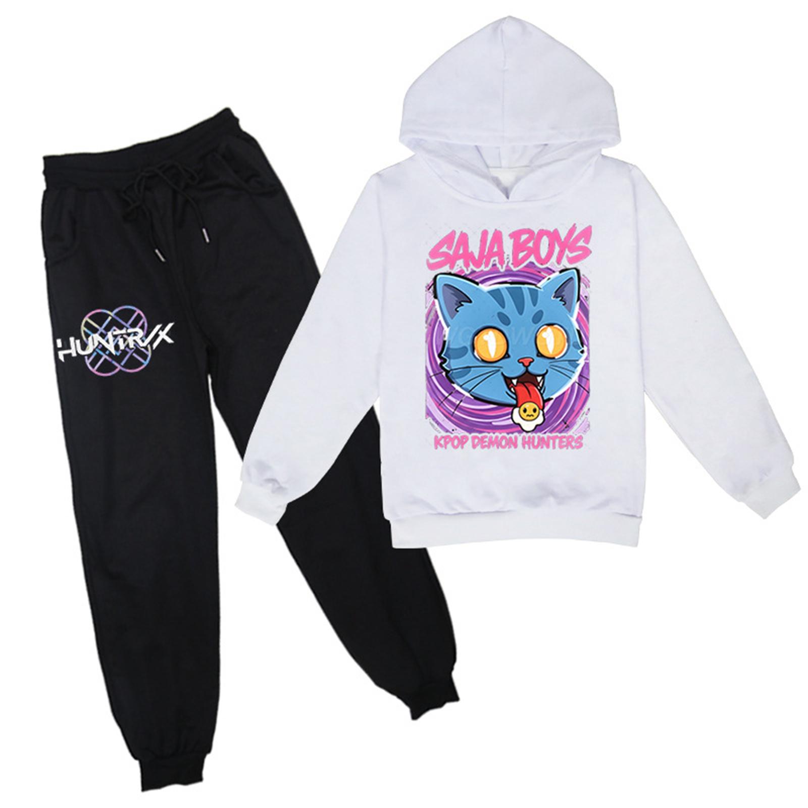 

Мальчики Девочки Спортивный костюм Одежда Толстовка с капюшоном Беговые штаны Спортивные костюмы Комплект Модный наряд 90 белый