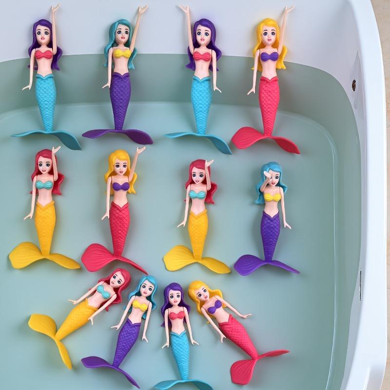 4Pcs Rotating Mermaid Pool Toys, Underwater Play Toys for Party & Gift