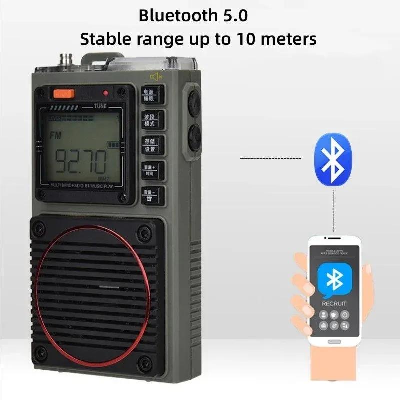 Multi Function AM/FM/SW/WB Full Band Radio Mobile APP Remote Radio Portable Bluetooth Digital Card Player for The Elderly