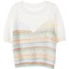 Baitu Women's Striped Short Sleeve Knit Top