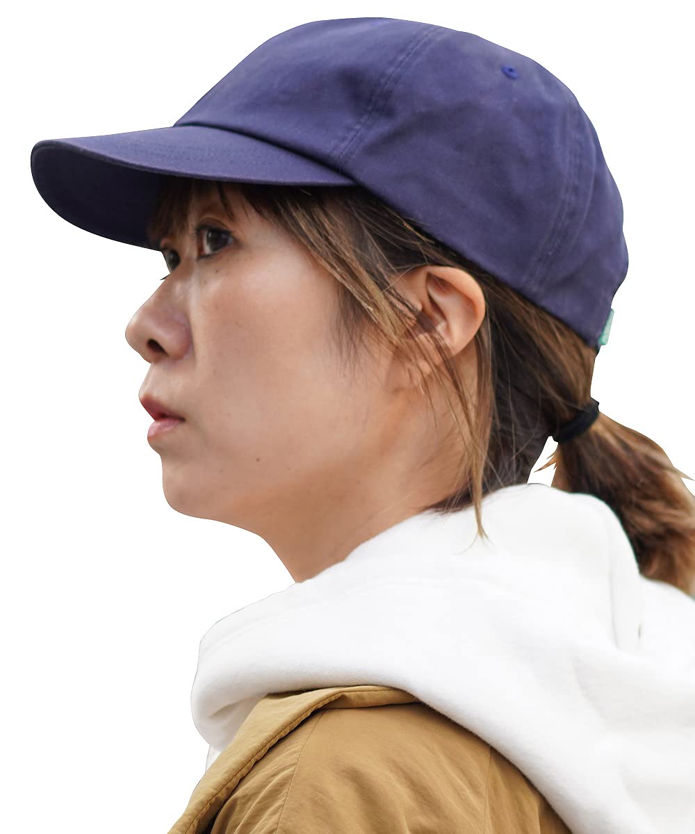 

Кепка-бейсболка Fukabori Logo Twill Hat Deep Large Size Unisex UV Protection Baseball Cap Cotton Navy [Nakota] Mens Womens 58-64cm тёмно-синий