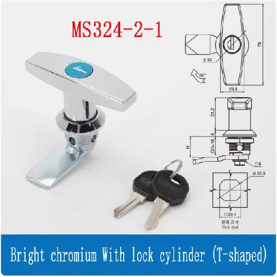 MS324 Industrial Cabinet Door Handle Lock Zinc Alloy Chassis Cabinet Door Lock Distribution Box Switch Cabinet Door Lock