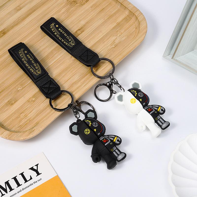 Simple Mechanical Bear Cute Keychain Chain Bag Personalized Small Pendant Accessories KeychainDecorativeGifts