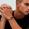 Trendy Classic Natural Stone Beads Bracelet for Men Stainless Steel Chain Bracelets Waterproof Fashion Jewelry Gift for Him