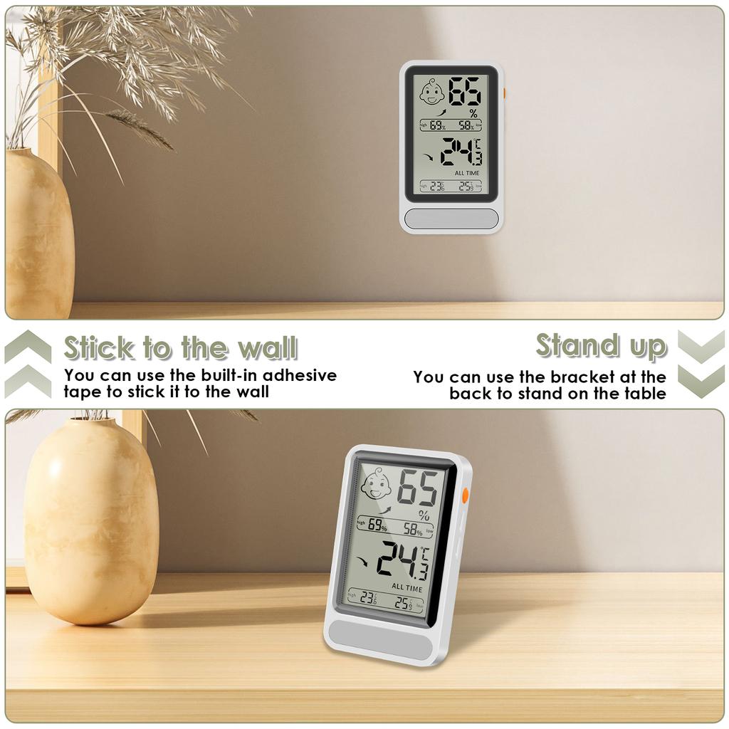 Digital Thermometer Hygrometer Measure High Precision Indoor Room Large Screen LCD Monitor Weather Station Outdoor